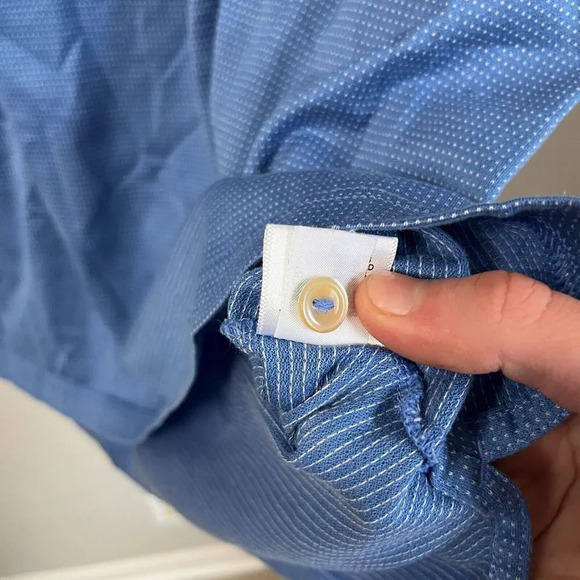 Peter Millar Mens Blue Mini Stripe Summer Comfort Polo Shirt XL Embroidered Logo - Picture 9 of 9